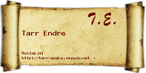 Tarr Endre névjegykártya